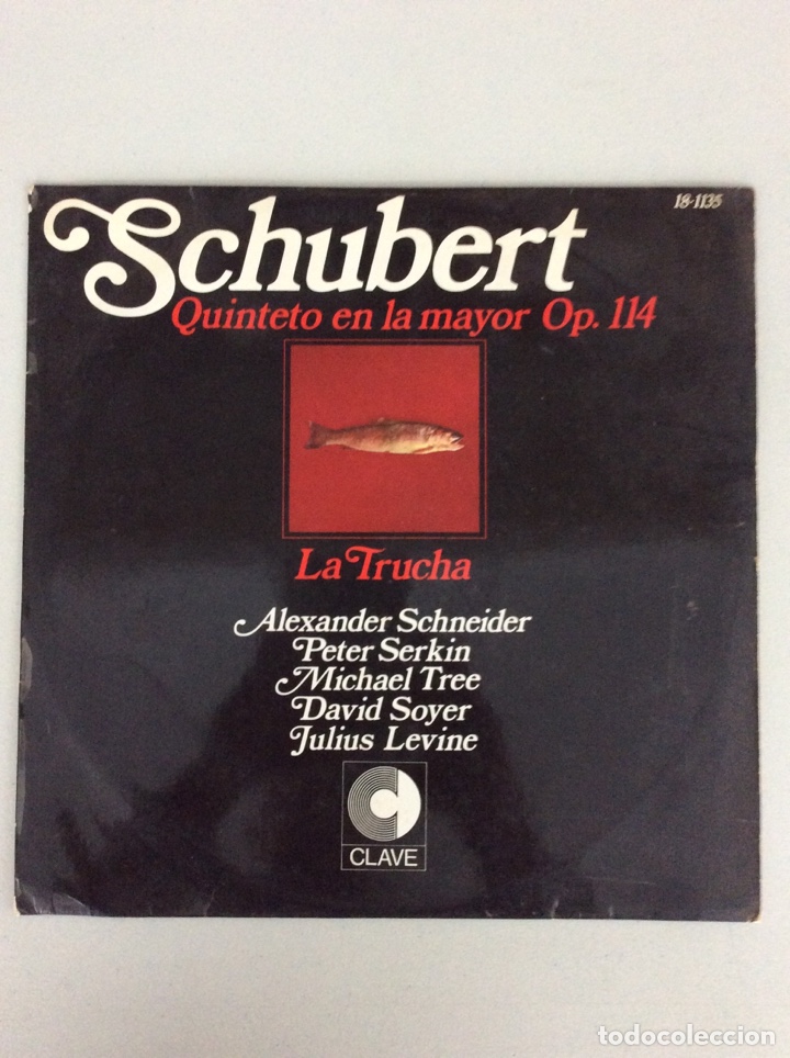 Discos de vinilo: Schubert . Quinteto en la mayor op 114. La trucha - Foto 1