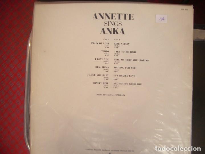 Discos de vinilo: ANNETTE SINGS ANKA- LP. - Foto 2