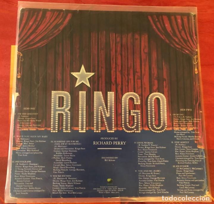 Discos de vinilo: RINGO STARR &rdquo;RINGO&rdquo;, LP primera edici&oacute;n espa&ntilde;ola 1973 - Foto 2