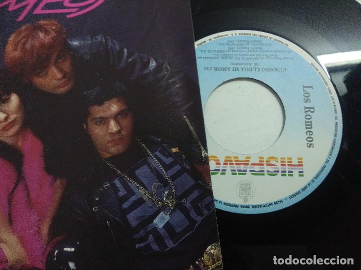 Discos de vinilo: SINGLE/LOS ROMEOS/CUANDO LLEGA EL AMOR. - Foto 2