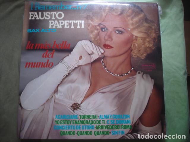 Discos de vinilo: Fausto Papetti &lrm; I Remember N. 7: Sax alto - Foto 1