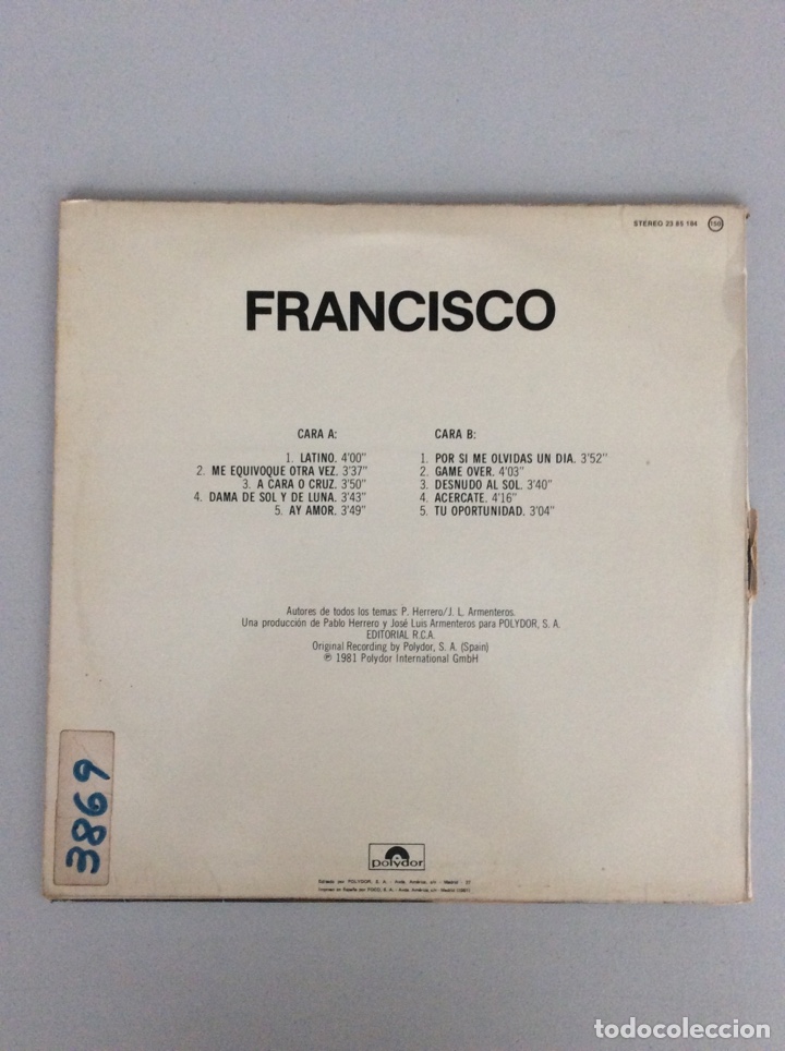 Discos de vinilo: Francisco. Latino - Foto 2