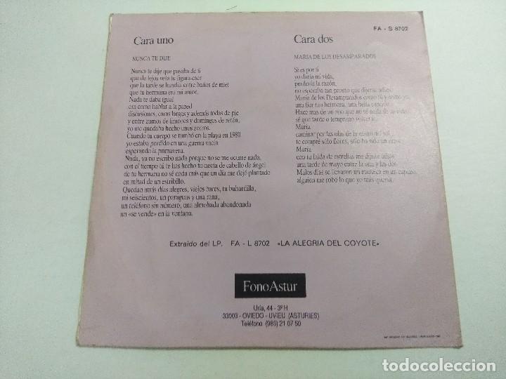 Discos de vinilo: SINGLE/BERGIA/LA ALEGRIA DEL COYOTE. - Foto 3