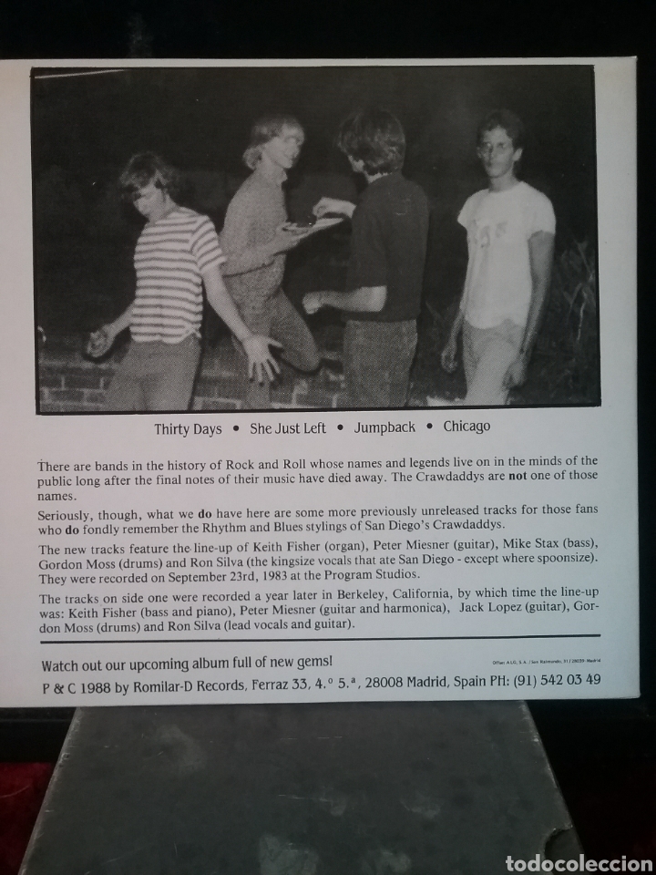 Discos de vinilo: The CRAWDADDYS 1988 Romilard -D Spain .Single. - Foto 2