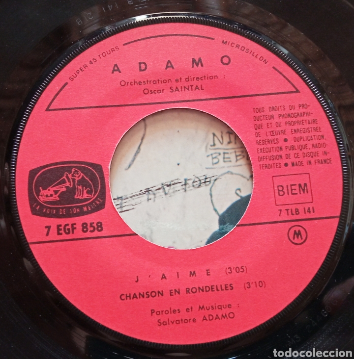 Discos de vinilo: EP 7&rdquo;. Adamo - Foto 4