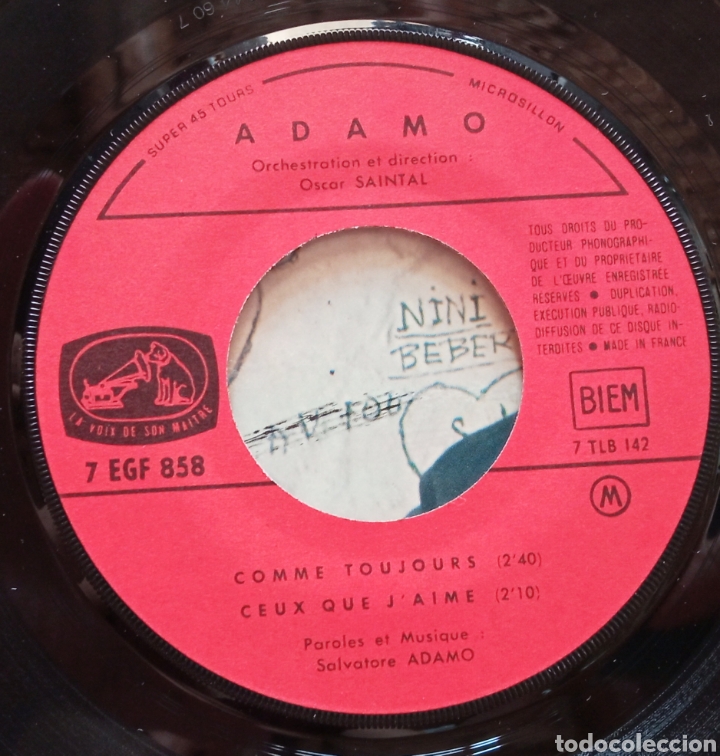 Discos de vinilo: EP 7&rdquo;. Adamo - Foto 5