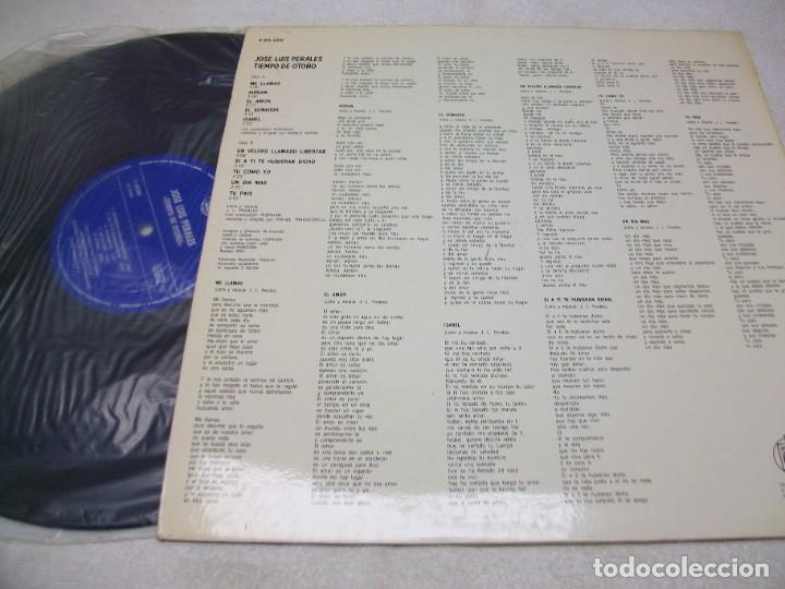 Discos de vinilo: JOSE LUIS PERALES TIEMPO DE OTO&Ntilde;O LP - Foto 2