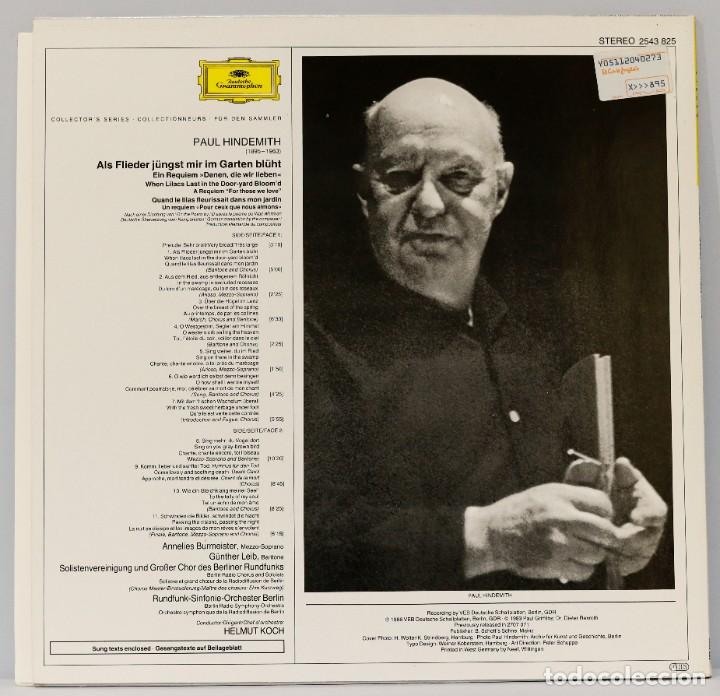 Discos de vinilo: LP. HINDEMITH. REQUIEM FOR THOSE WE LOVE - Foto 2