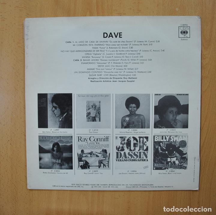 Discos de vinilo: DAVE - SUGAR BABY LOVE - LP - Foto 2