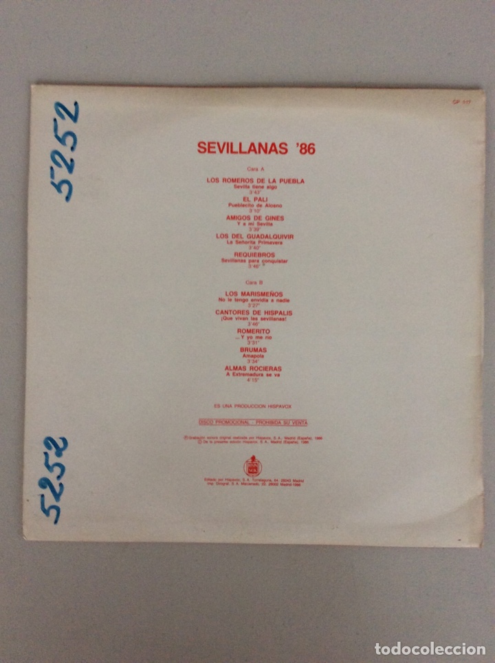 Discos de vinilo: Sevillanas 86 - Foto 2