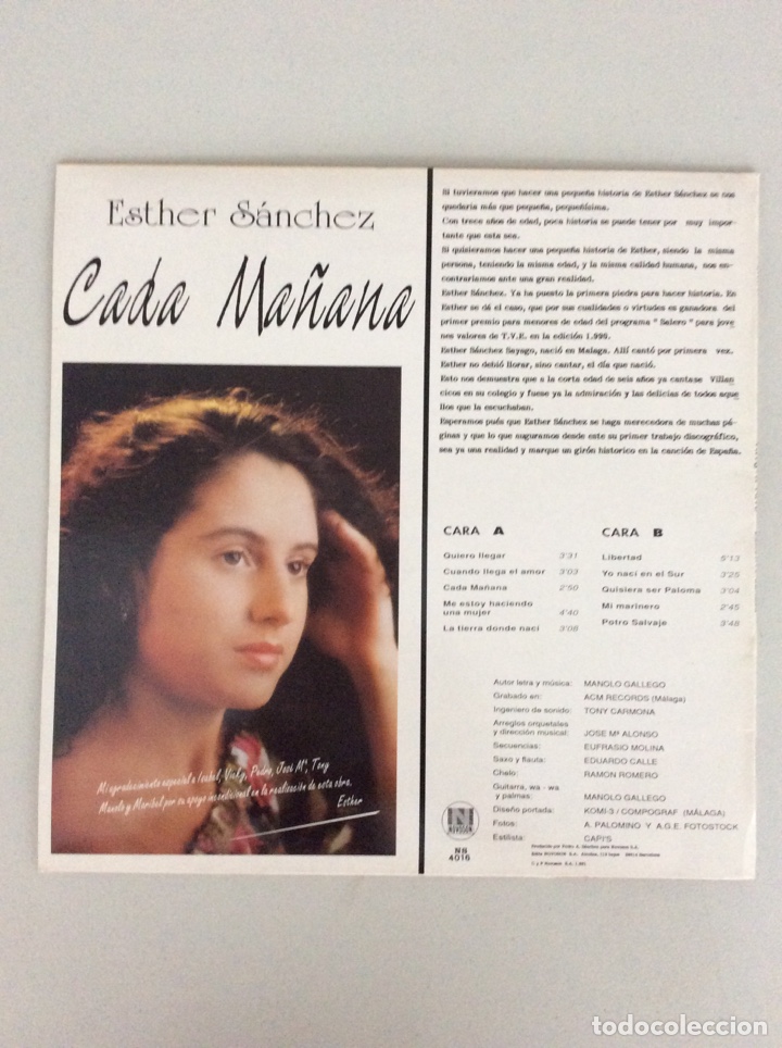 Discos de vinilo: Esther S&aacute;nchez. Cada ma&ntilde;ana - Foto 2