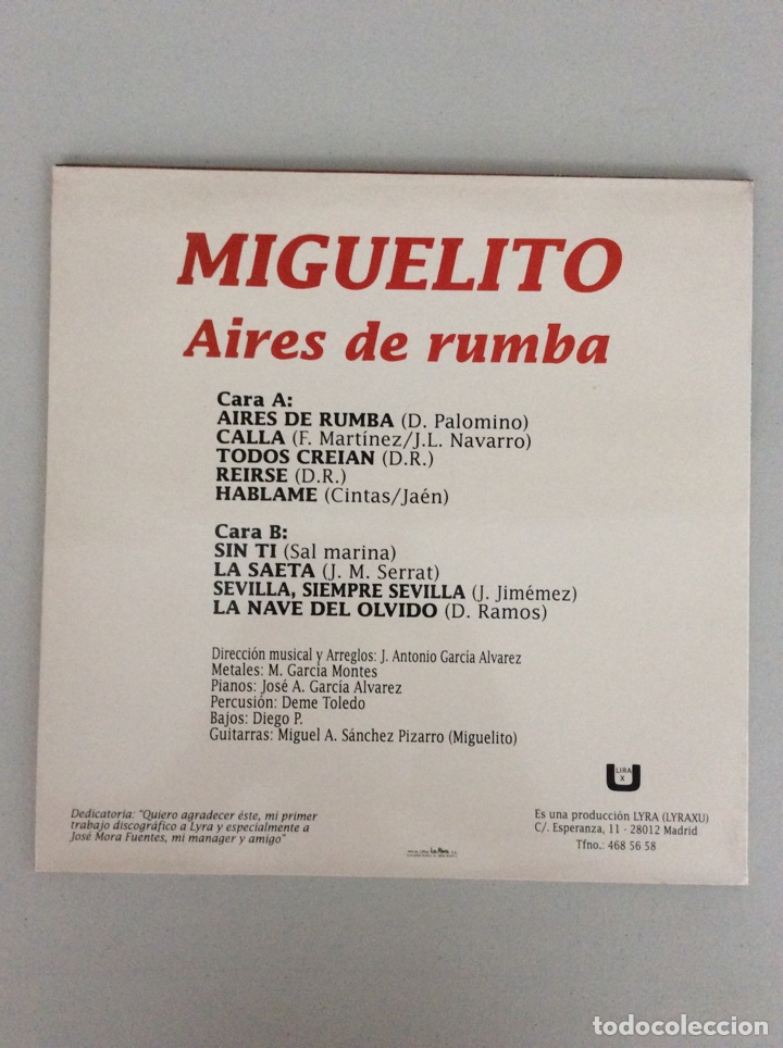 Discos de vinilo: Miguelito. Aires de rumba. - Foto 2