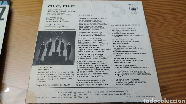 Discos de vinilo: Disco vinilo single OLE OLE &rdquo;CONSPIRACION&rdquo; - Foto 2