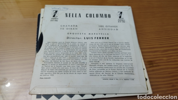 Discos de vinilo: Disco vinilo single NELLA COLOMBO - Foto 2