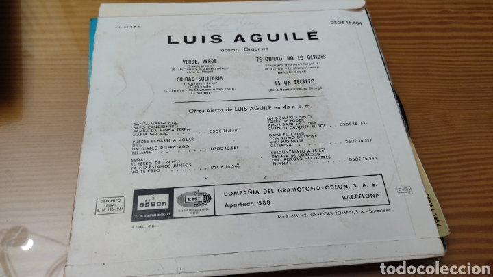 Discos de vinilo: Disco vinilo single LUIS AGUILE - Foto 2