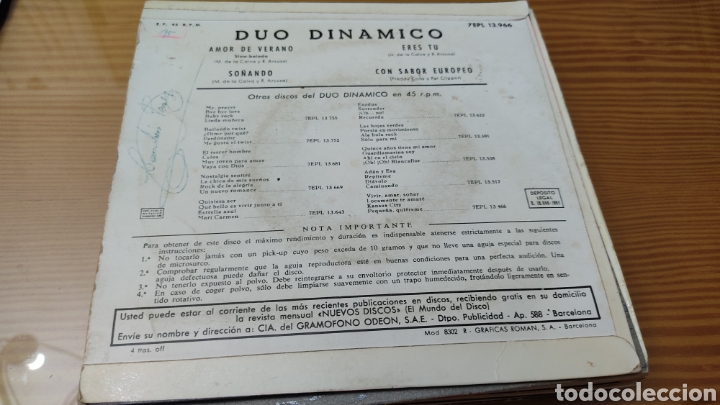 Discos de vinilo: Disco vinilo single DUO DIN&Aacute;MICO - Foto 2