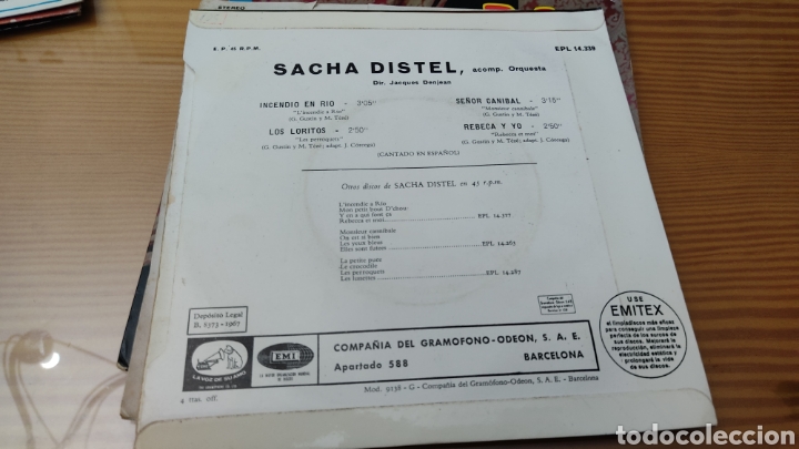 Discos de vinilo: Disco vinilo single SACHA DISTEL - Foto 2