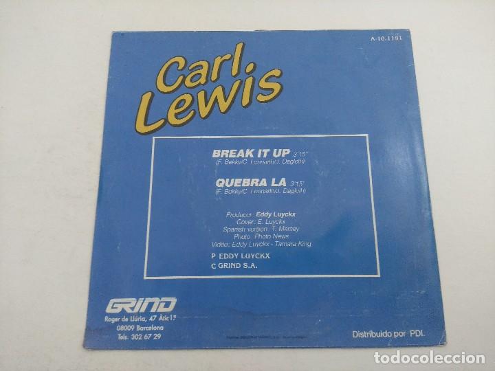 Discos de vinilo: SINGLE/CARL LEWIS/BREAK IT UP/PROMOCIONAL. - Foto 2