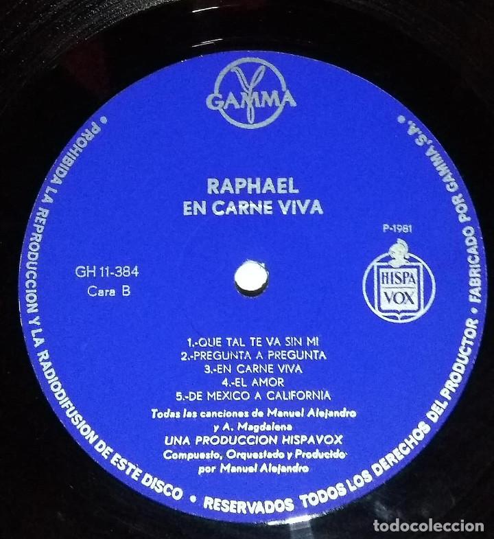 Discos de vinilo: RAPHAEL EN CARNE VIVA LP 1981 IMPORTADO - Foto 3