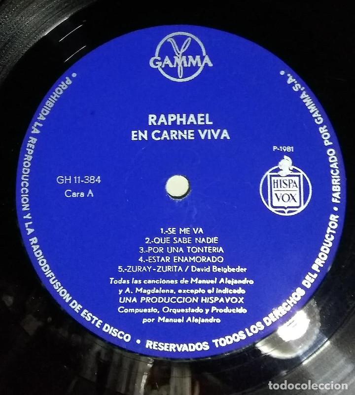 Discos de vinilo: RAPHAEL EN CARNE VIVA LP 1981 IMPORTADO - Foto 4