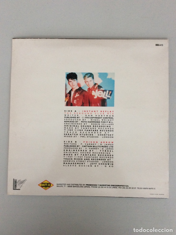 Discos de vinilo: Instant replay. Yelp! - Foto 2