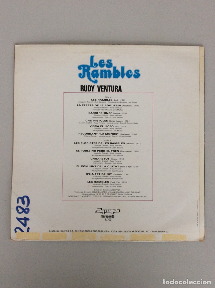 Discos de vinilo: Les Rambles. Rudy Ventura. - Foto 2