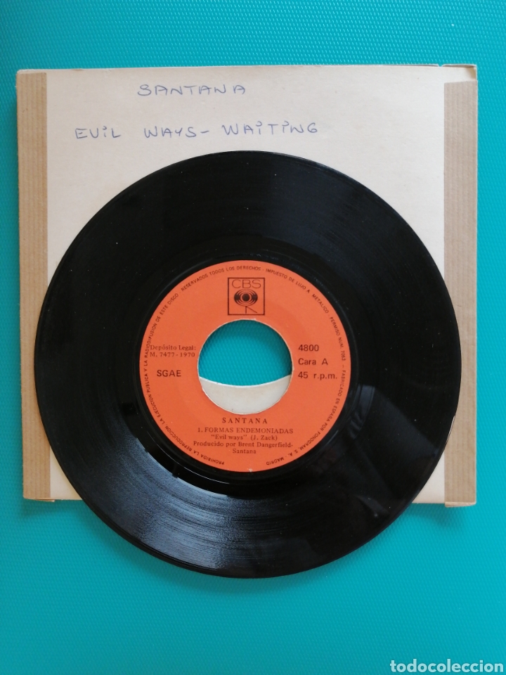 Discos de vinilo: Santana - Evil ways/Waiting. 1970 - Foto 1