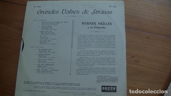 Discos de vinilo: LP. GREAT STRAUSS WALTZES. Dir: WERNER M&Uuml;LLER. DECCA - Foto 2