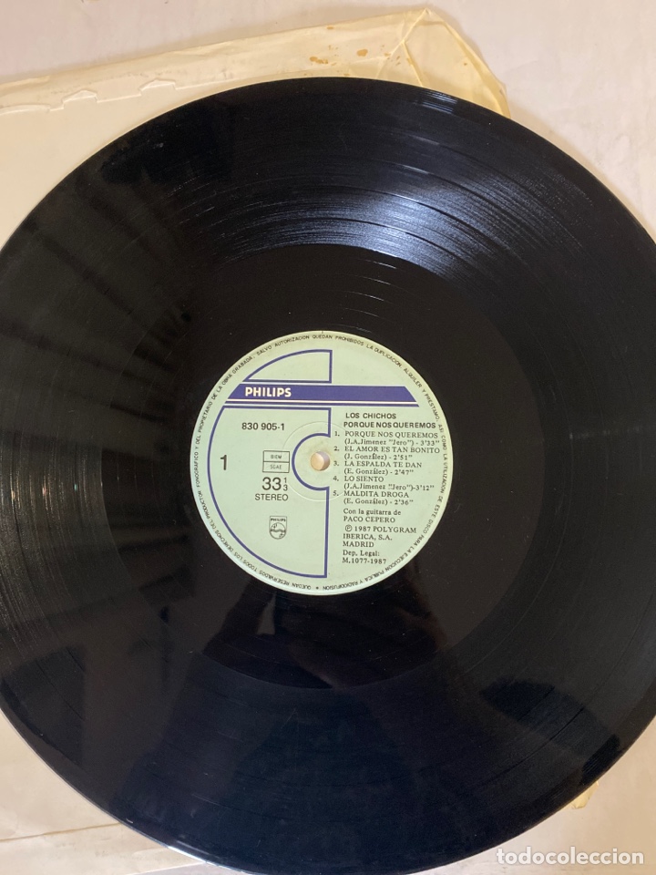 Discos de vinilo: LOS CHICHOS-PORQUE NOS QUEREMOS-1987-SOLO VINILO SIN PORTADA