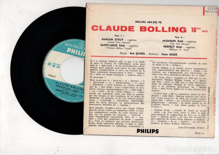 Discos de vinilo: SINGLE RAGTIME. CLAUDE BOLLING. PHILIPS - Foto 2