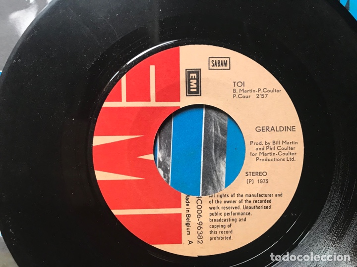 Discos de vinilo: Geraldine Toi. Eurovisi&oacute;n 75 - Foto 3