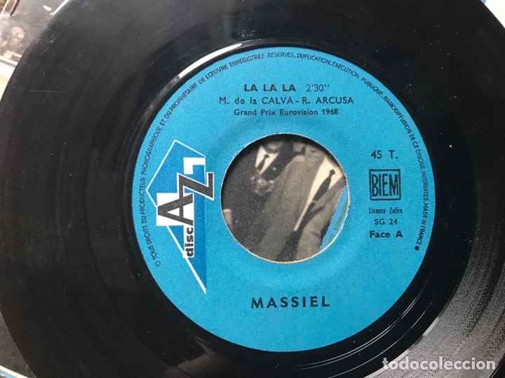 Discos de vinilo: Massiel. La, la, la, la. Eurovisi&oacute;n 68 - Foto 2