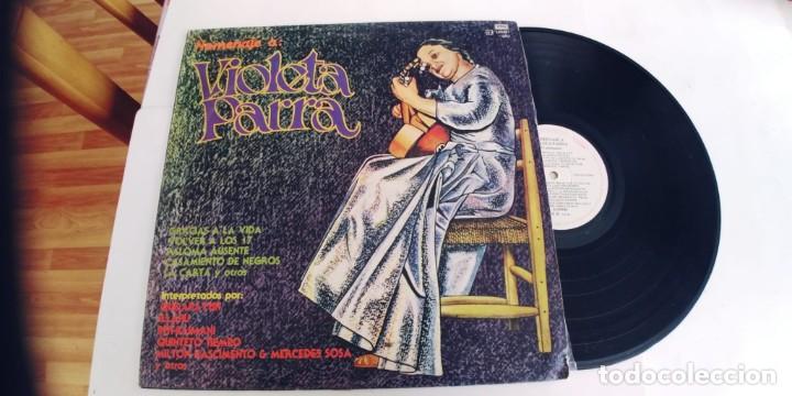 Disques de vinyle: HOMENAJE A VIOLETA PARRA-LP QUILAPAYUN ILLAPI QUINTETO TIEMPO Y OTROS