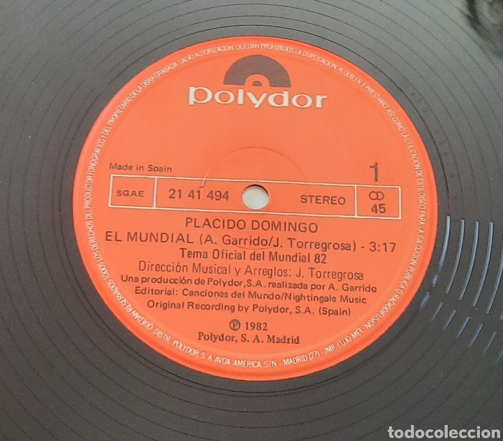 Discos de vinilo: Placido Domingo - El mundial - Foto 3