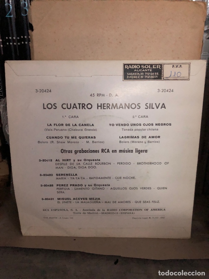 Discos de vinilo: Los cuatro hermanos silva - Foto 2