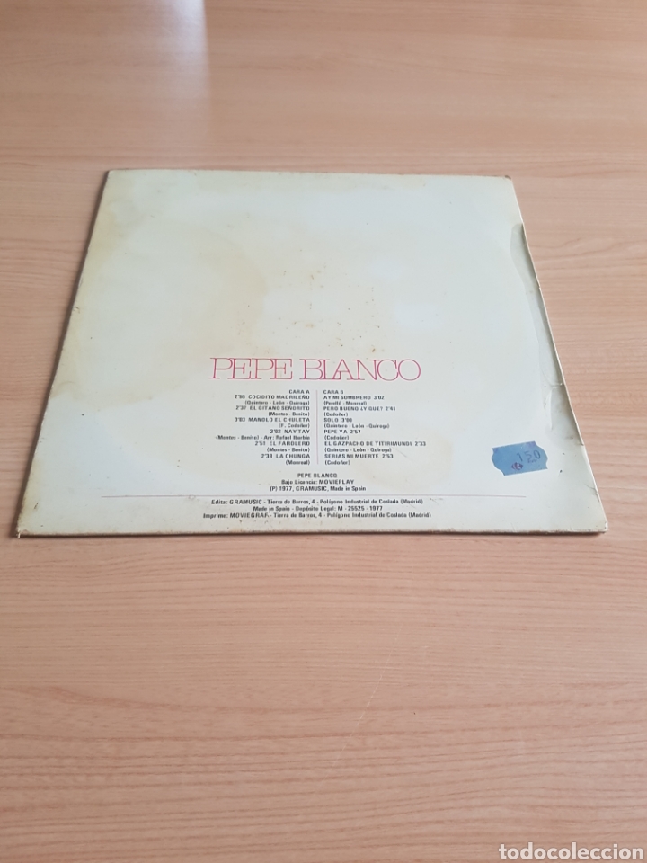 Discos de vinilo: PEPE BLANCO VINILO - Foto 2