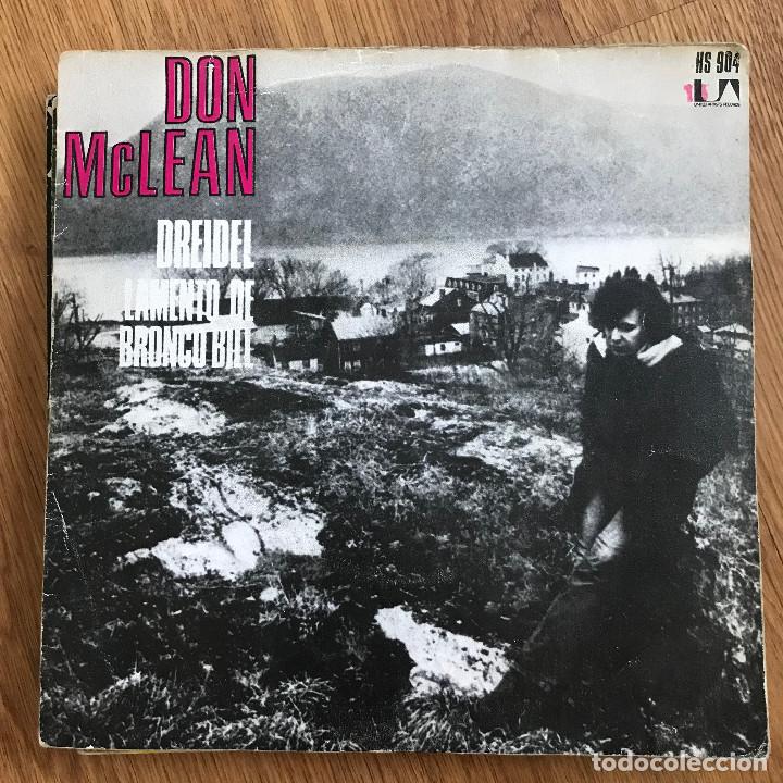 Discos de vinilo: DON MCLEAN - DREIDEL - 7&rdquo; SINGLE HISPAVOX 1973 - Foto 1