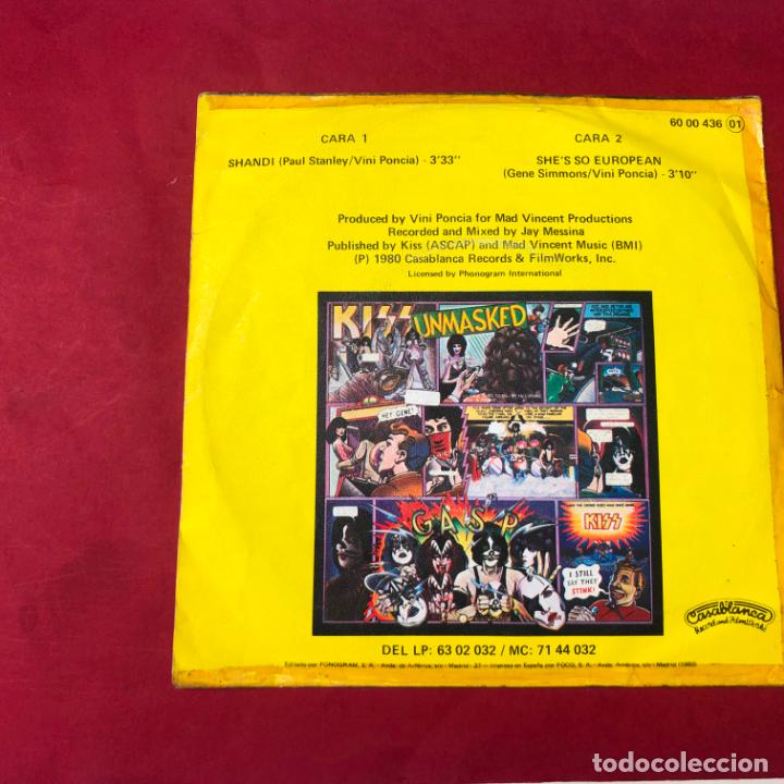 Discos de vinilo: DISCO VINILO SINGLE KISS, SHANDI, 1980 - Foto 3