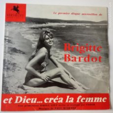 Discos de vinilo: BRIGITTE BARDOT- ET DIEU...CREA LA FEMME- FRANCE 10” 1957.. Lote 271583233