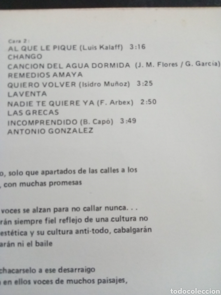 Discos de vinilo: Vinilo lp Compilaci&oacute;n El Pueblo Gitano del a&ntilde;o 1978 - Foto 3