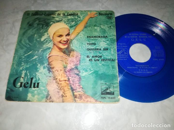 Dischi in vinile: GELU-III FESTIVAL ESPA&Ntilde;OL DE LA CANCION-ENAMORADA-ORGINAL A&Ntilde;O 1961-VINILO AZUL-RARO