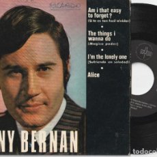Discos de vinilo: TONY BERNAN - AM I THAT EASY TO FORGET? + 3 (EP SAYTON 1968). Lote 271826868