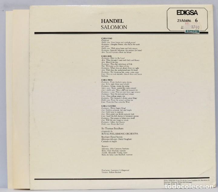 Discos de vinilo: LP. HANDEL. SOLOMON. THOMAS BEECHAM - Foto 2