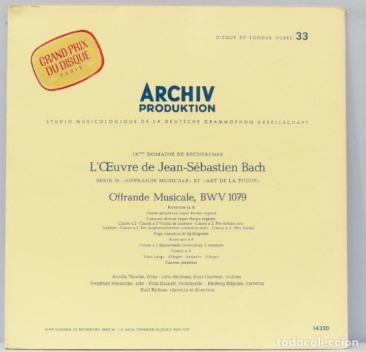 Discos de vinilo: LP. BACH. OFFRANDE MUSICALE BWV 1079 - Foto 1