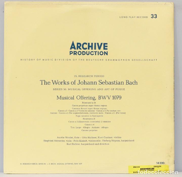 Discos de vinilo: LP. BACH. OFFRANDE MUSICALE BWV 1079 - Foto 2