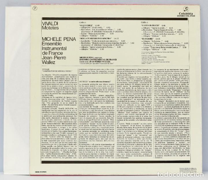 Discos de vinilo: LP. VIVALDI. MOTETES. PENA - Foto 2