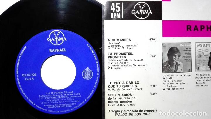 Discos de vinilo: RAPHAEL A MI MANERA EP 45 RPM IMPORTADO - Foto 4