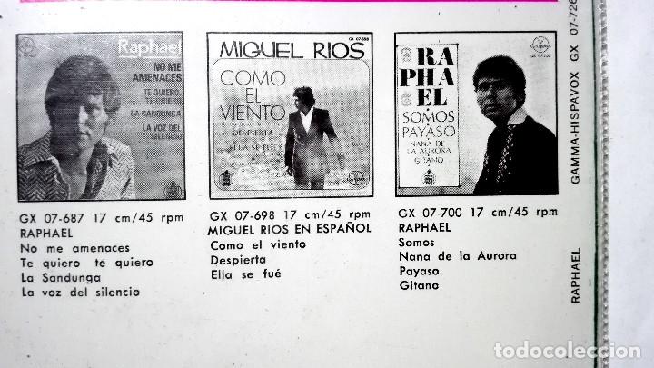 Discos de vinilo: RAPHAEL A MI MANERA EP 45 RPM IMPORTADO - Foto 3