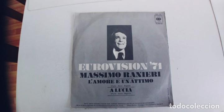 Discos de vinilo: MASSIMO RANIERI-SINGLE EUROVISION 71 - Foto 2