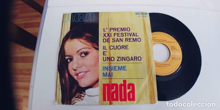 Discos de vinilo: NADA-SINGLE IL CUORE E UNO ZINGARO-BUEN ESTADO - Foto 1